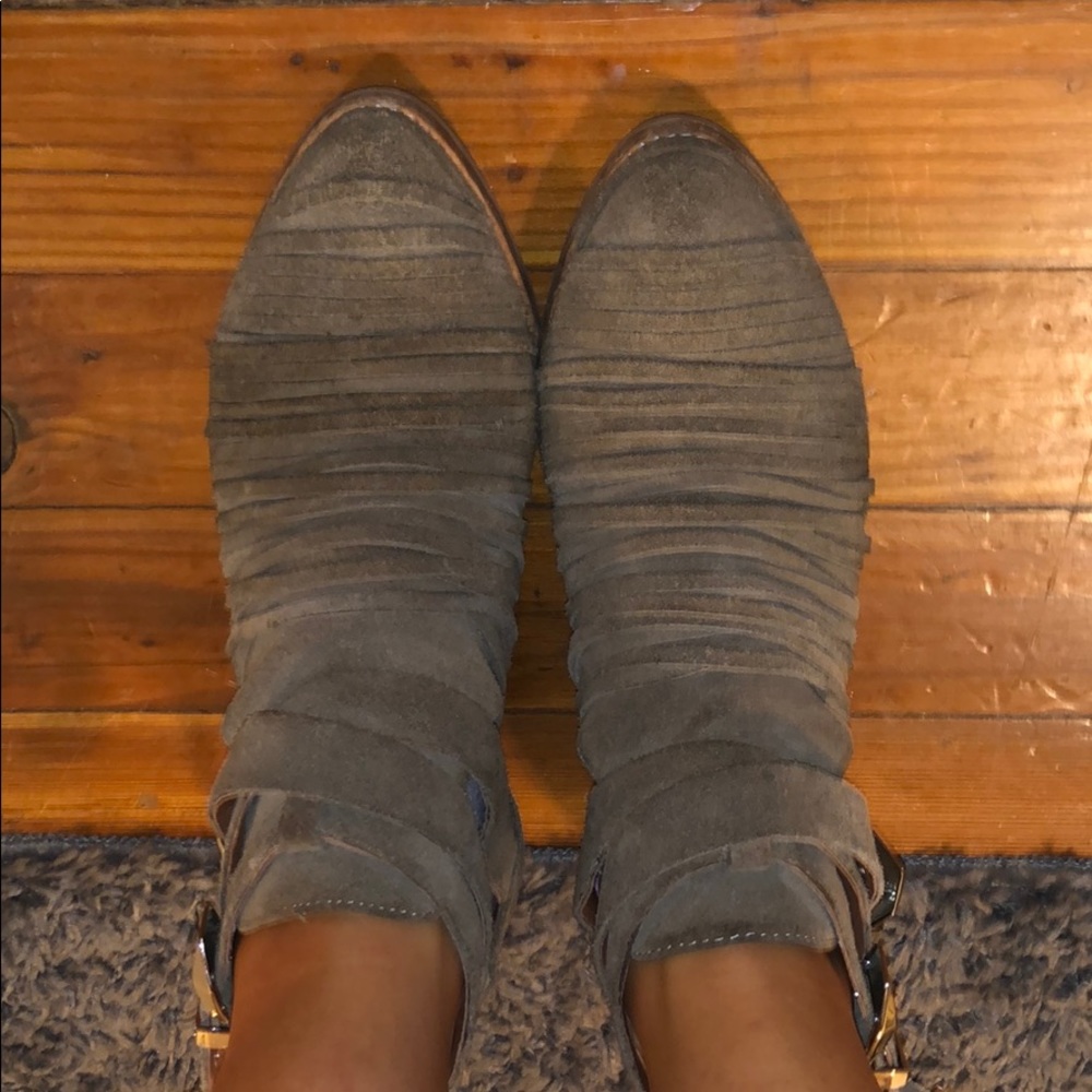 Jeffrey Campbell Nuestra Taupe Ankle Boots